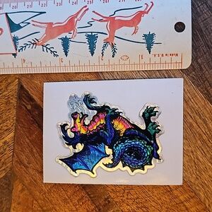 Vintage vending machine stickers Prism Blue Dragon